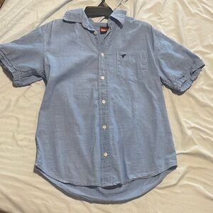 Wrangler Sky Blue Casual Button-Down Shirt